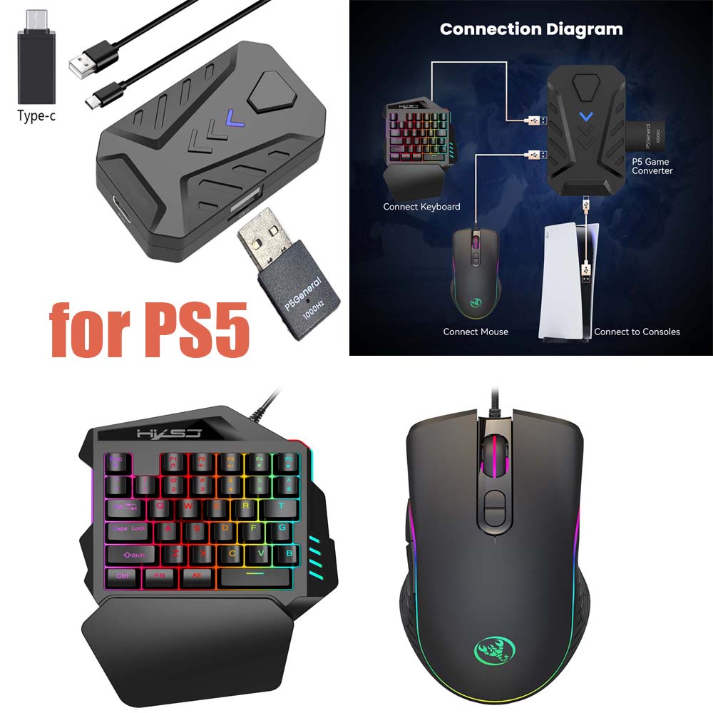 Gaming Console Controller - for PS5 Gaming Keyboard Mouse Combo