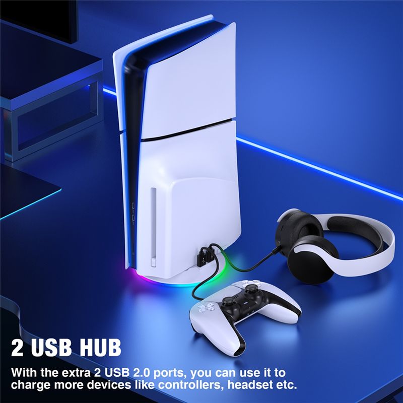 AED7-Vertical Stand With RGB L - Gaming Console Holder avaliação e preço