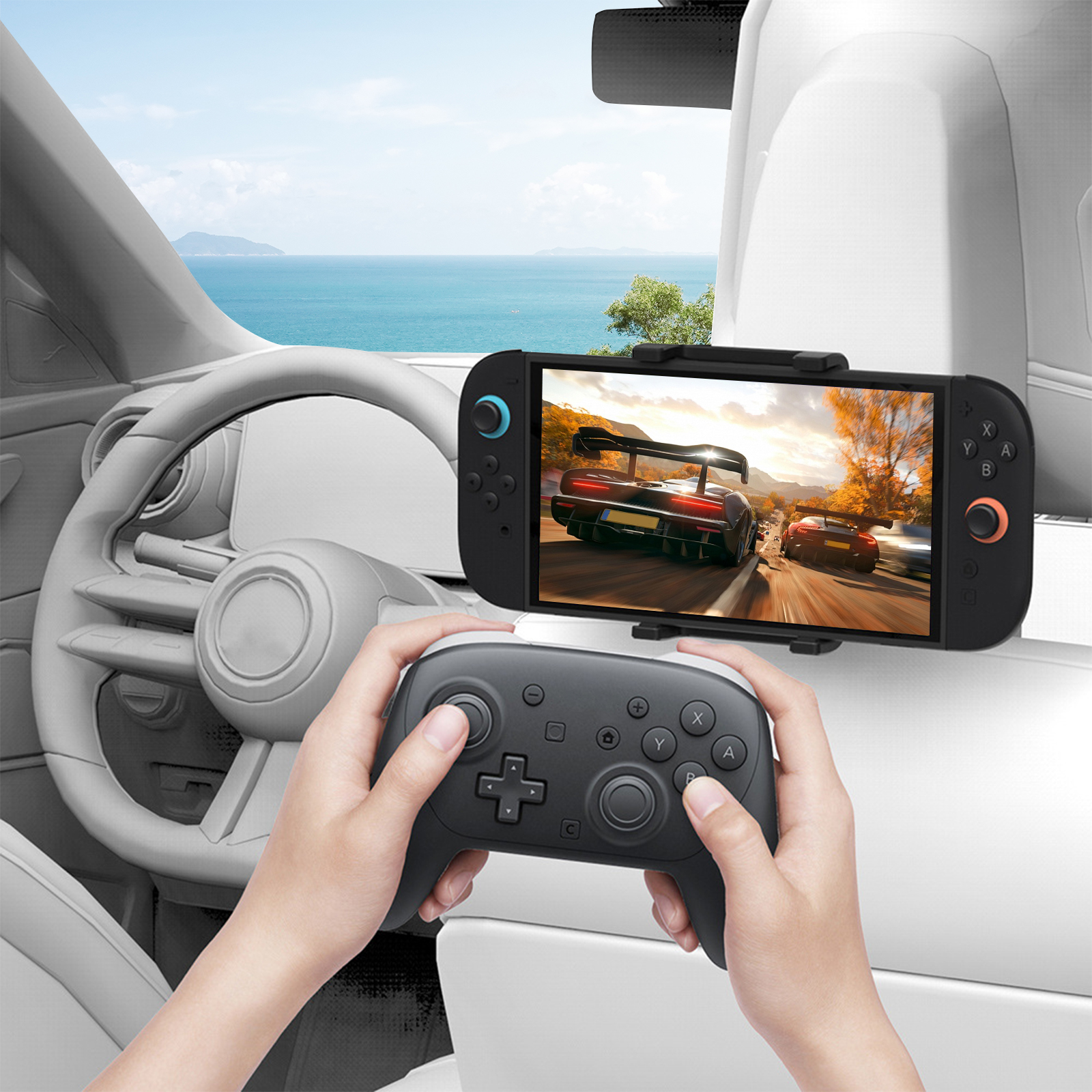 Car Headrest Mount Game Consol - Gaming Console Holder avaliação e preço